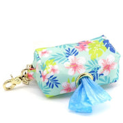 Pastel Pink Flower Dog Collar & Leash Set with Matching Poop Bag Case | Personalized Free