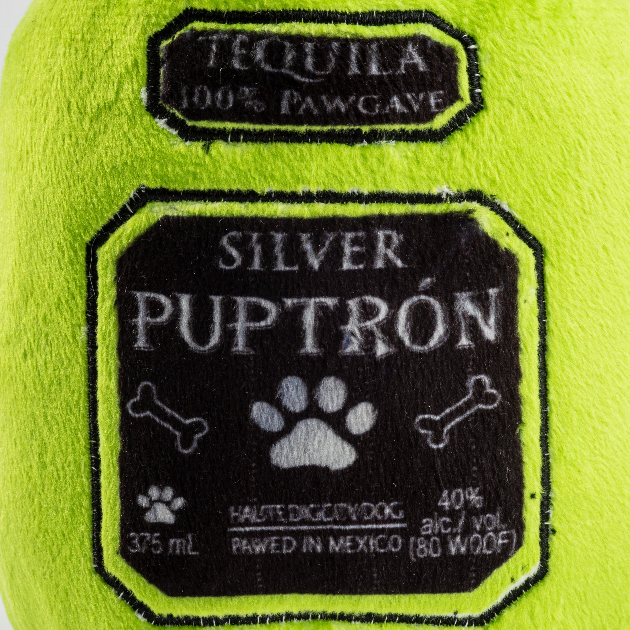 Puptron Tequila Toy | Squeaky Plush Dog Toy with Crinkle & Mesh Lining