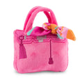 Load image into Gallery viewer, Barkin Bag - Pink w/ Scarf (Chic Doggie) | Squeaky Plush Dog Toy with Crinkle & Mesh Lining
