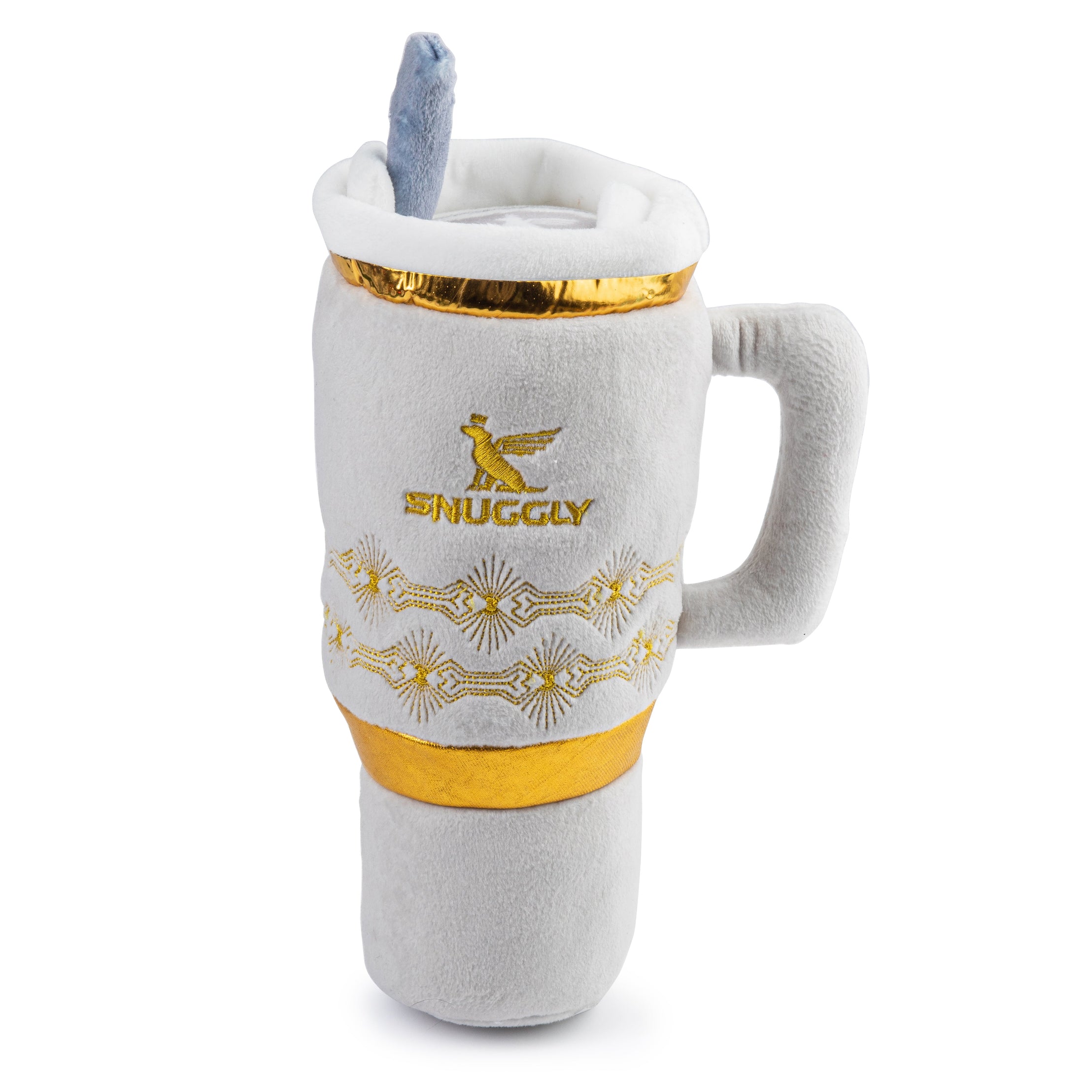 Holiday Snuggly Cup - Ivory Christmas Plush Dog Toy