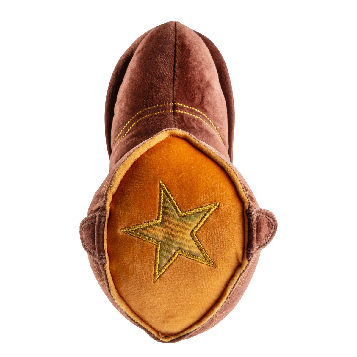 Brown Cowboy Boot | Squeaky Plush Dog Toy with Crinkle & Mesh Lining