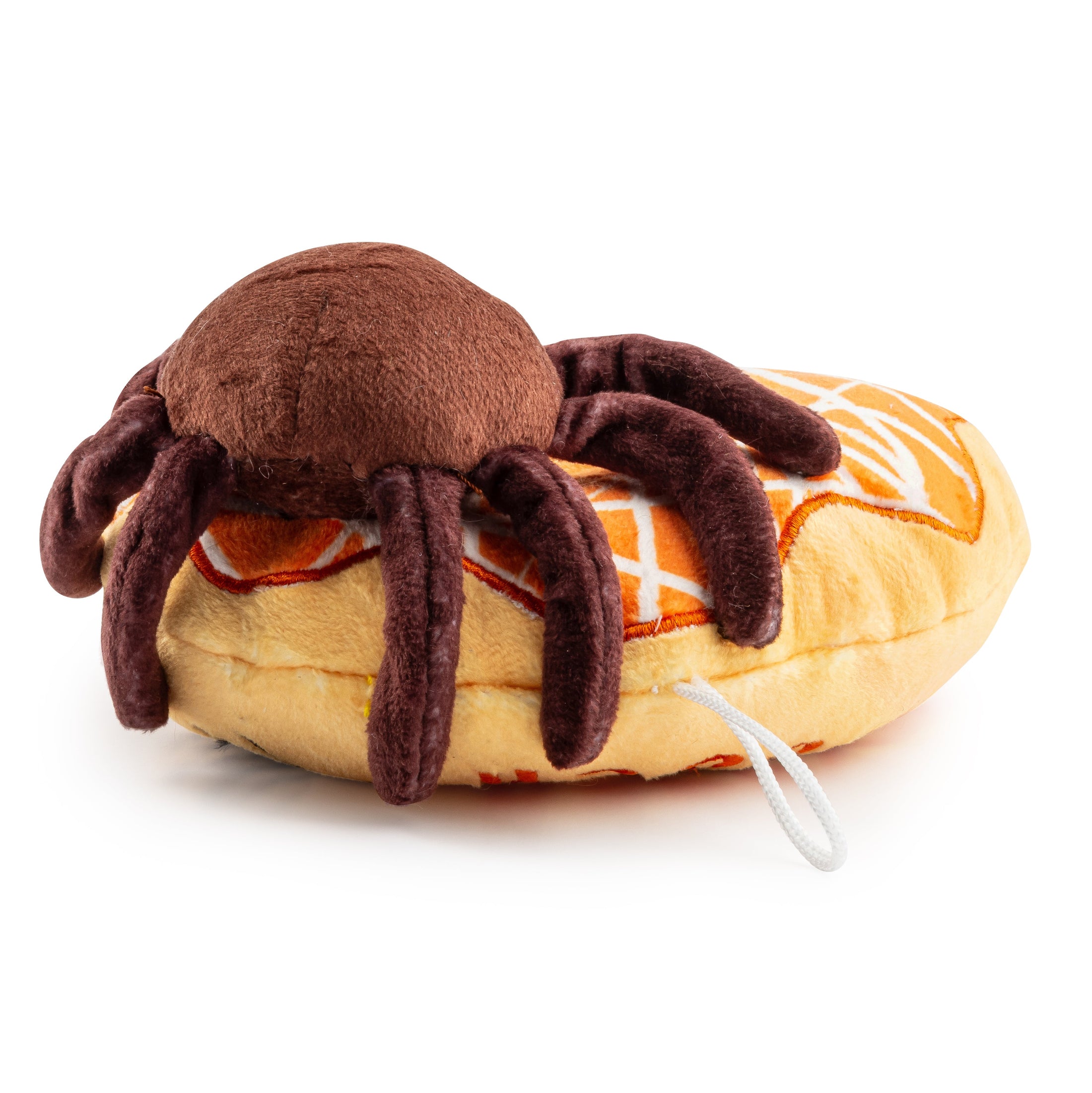 Spider Donut | Squeaky Plush Dog Toy with Crinkle & Mesh Lining