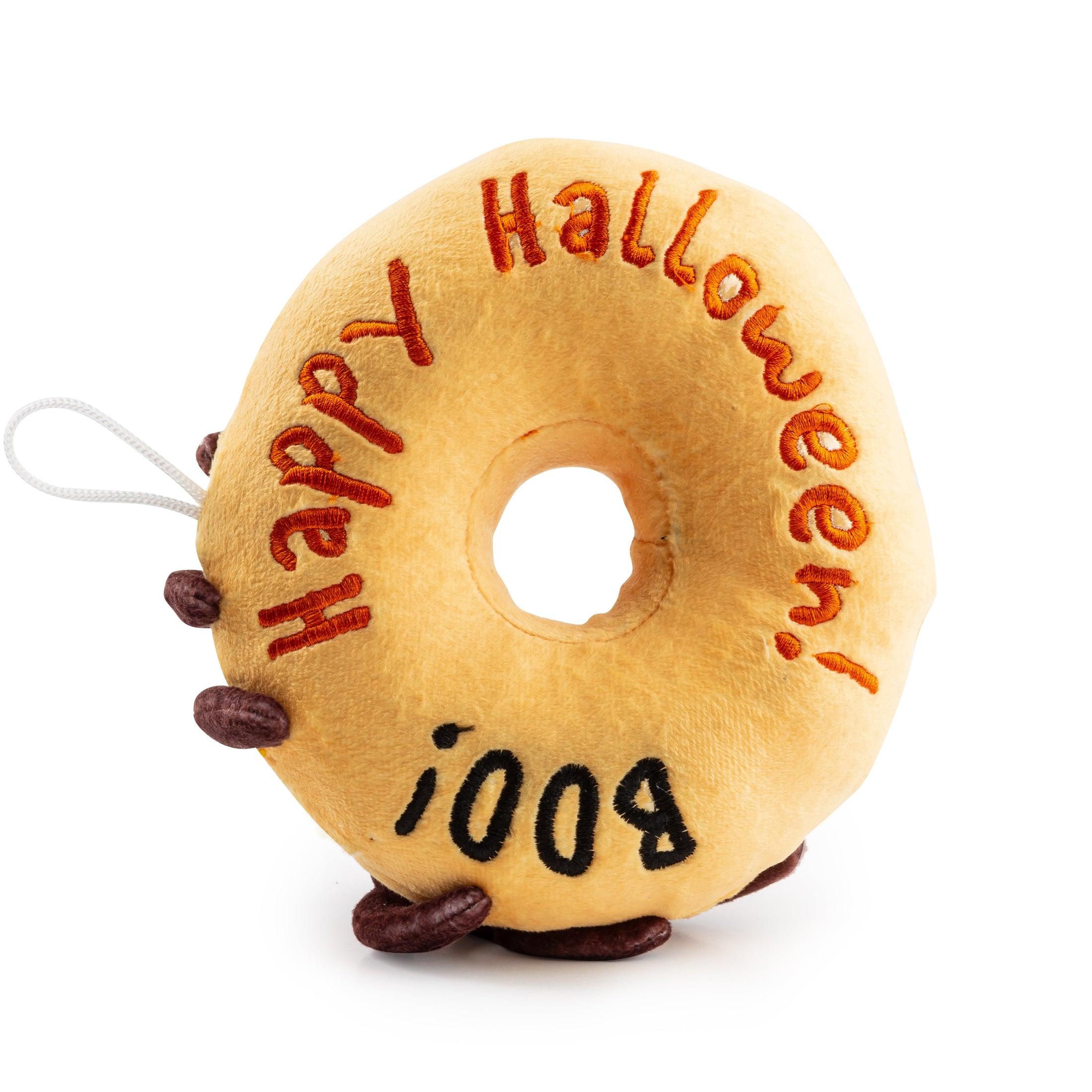 Spider Donut | Squeaky Plush Dog Toy with Crinkle & Mesh Lining