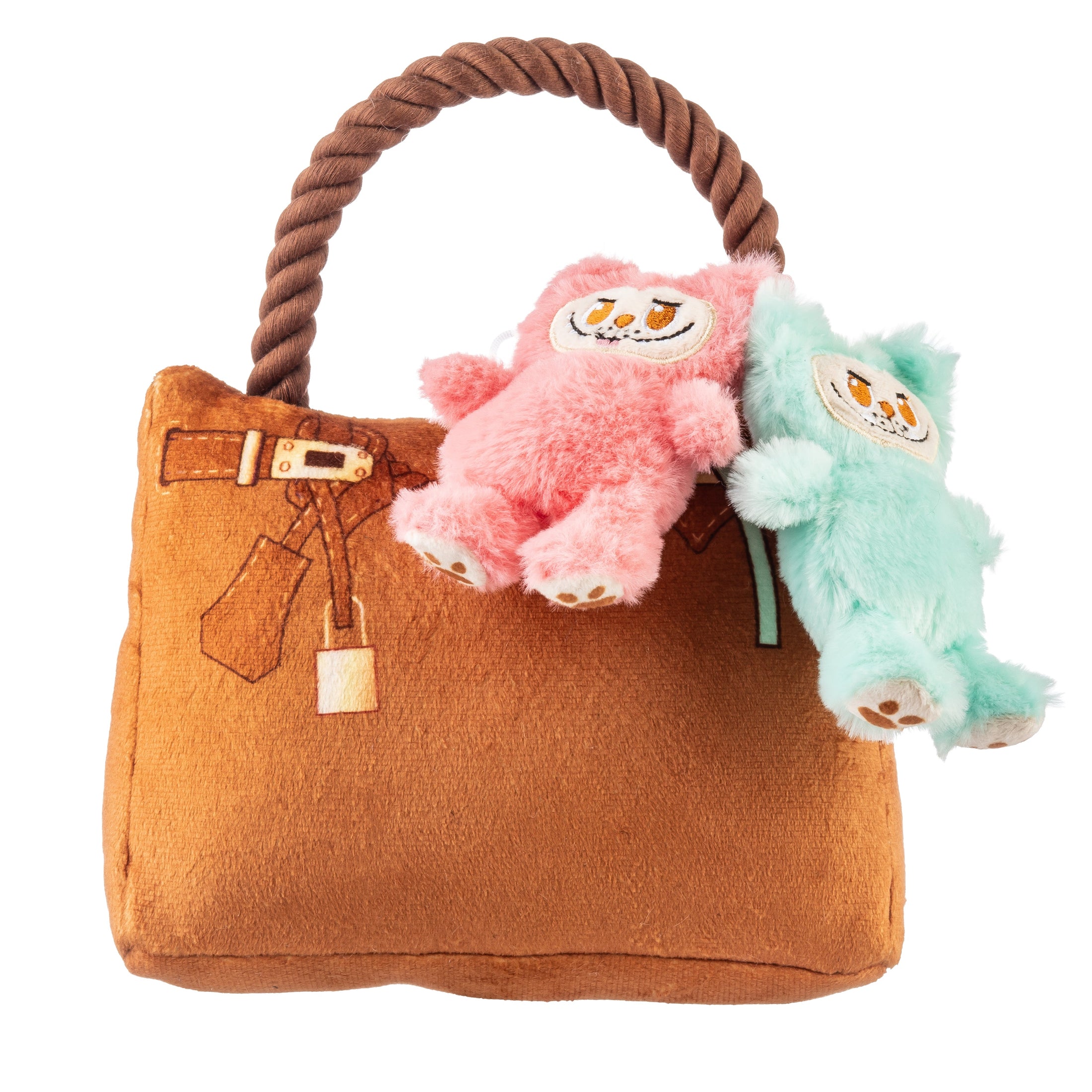 Labowwow Handbag | Squeaky Plush Dog Toy with Crinkle & Mesh Lining