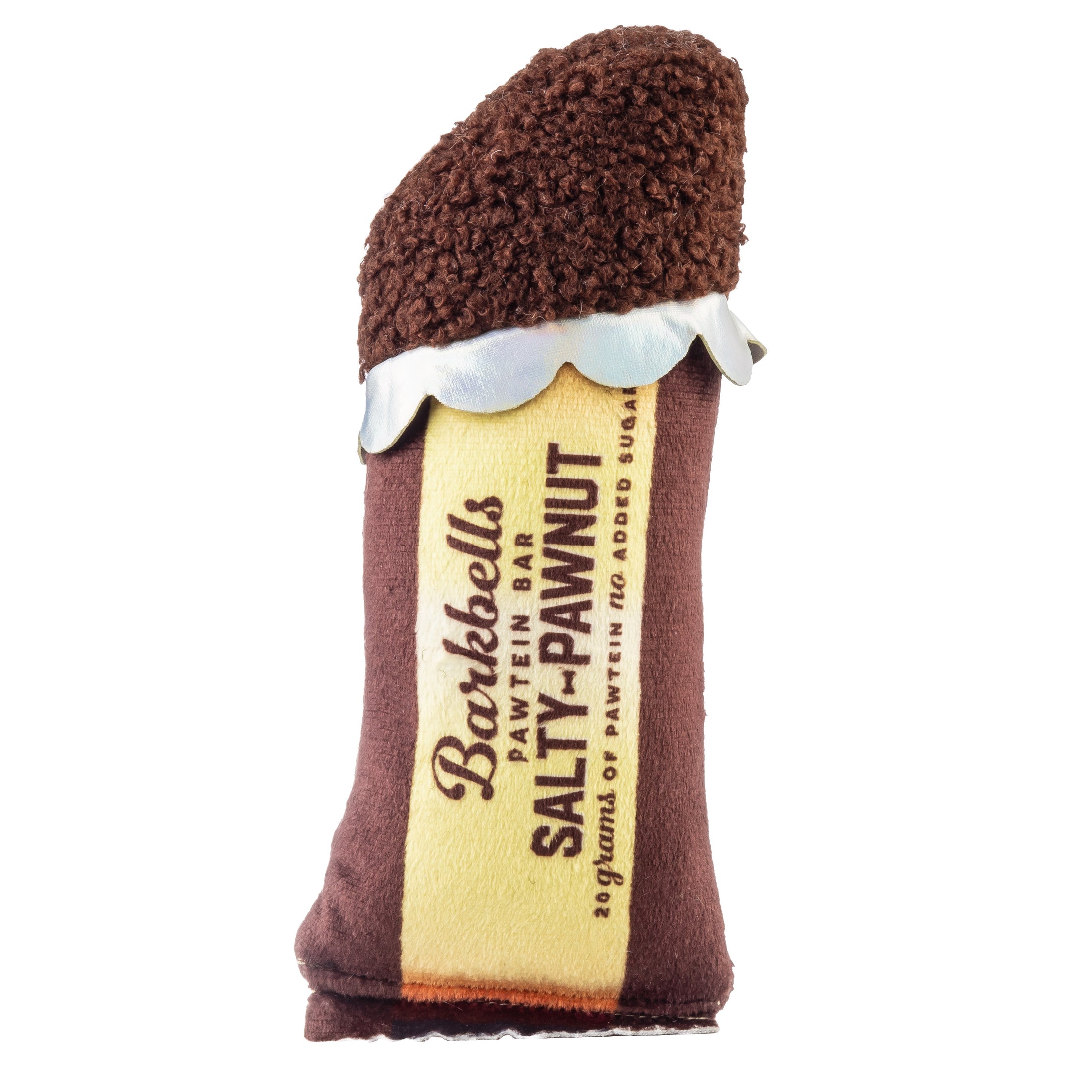 Barkbells Pawtein Bar | Squeaky Plush Dog Toy with Crinkle & Mesh Lining