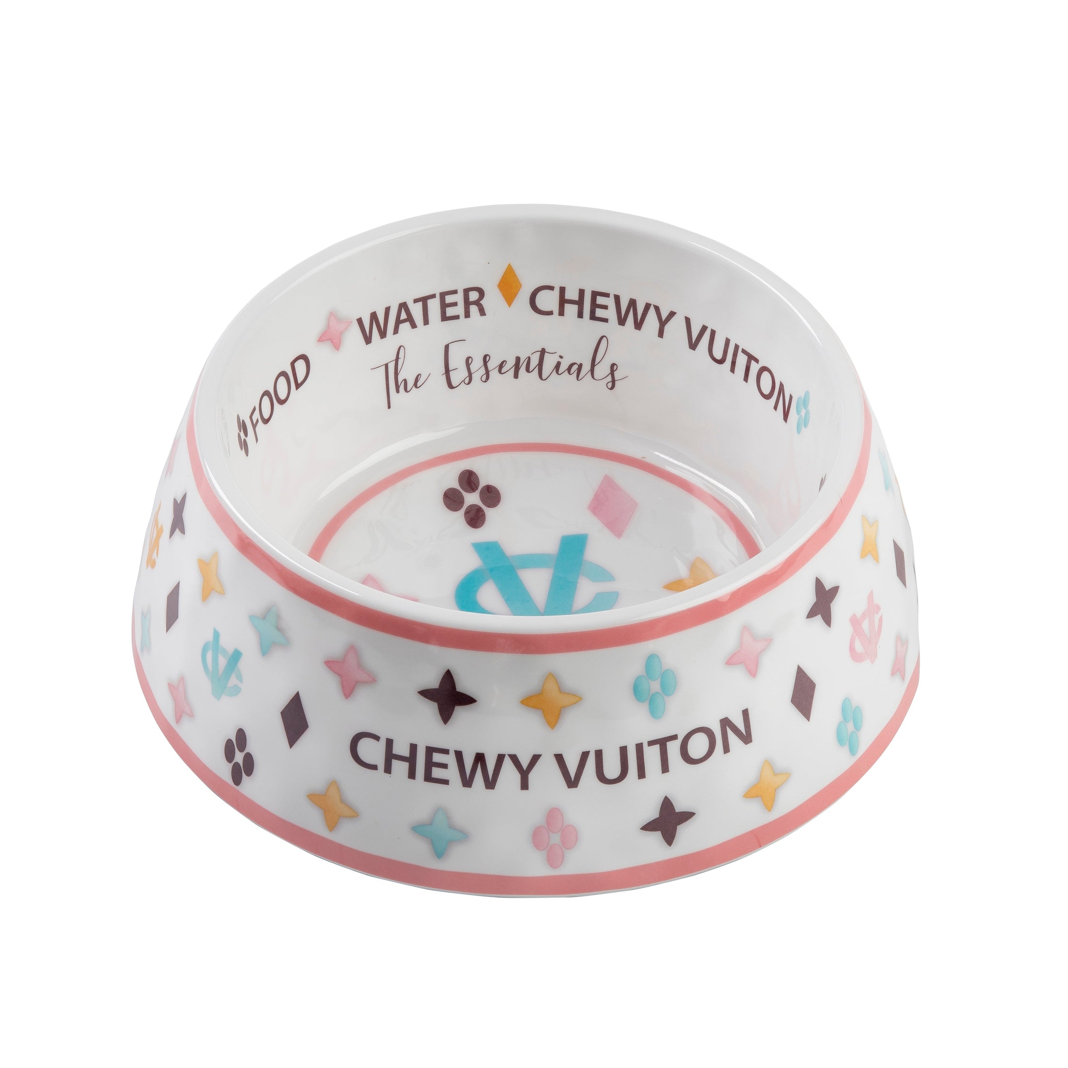 White Chewy Vuiton Bowl - Medium (CASE OF 2)
