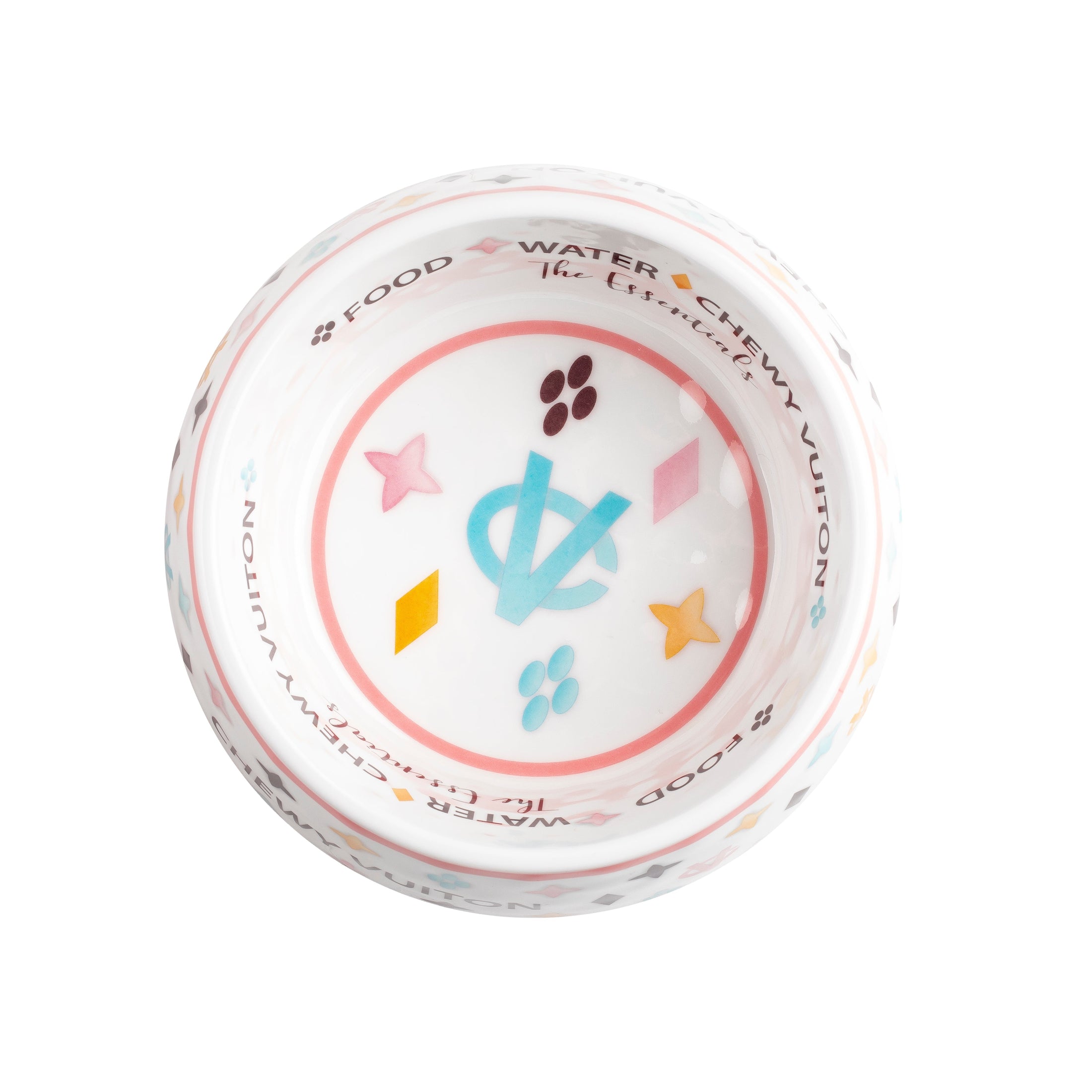 White Chewy Vuiton Bowl - Medium (CASE OF 2)