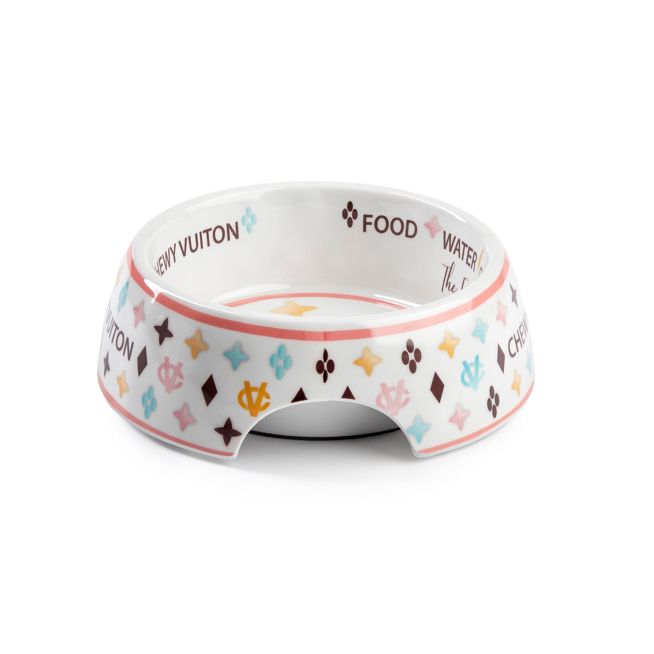 White Chewy Vuiton Bowl - Small (CASE OF 2)