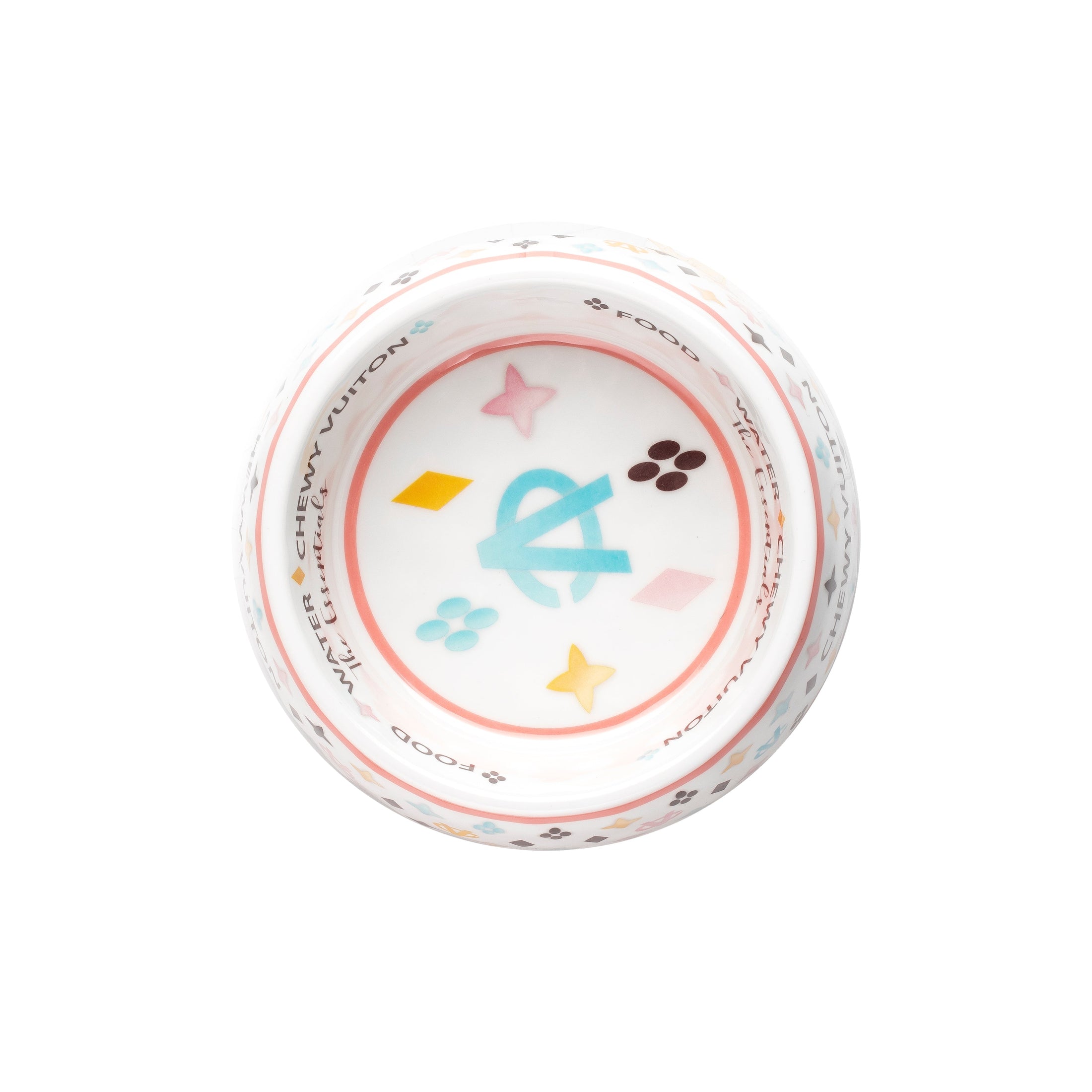 White Chewy Vuiton Bowl - Small (CASE OF 2)