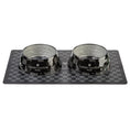 Load image into Gallery viewer, Black Checker Chewy Vuiton Bowls & Placemat Bundle
