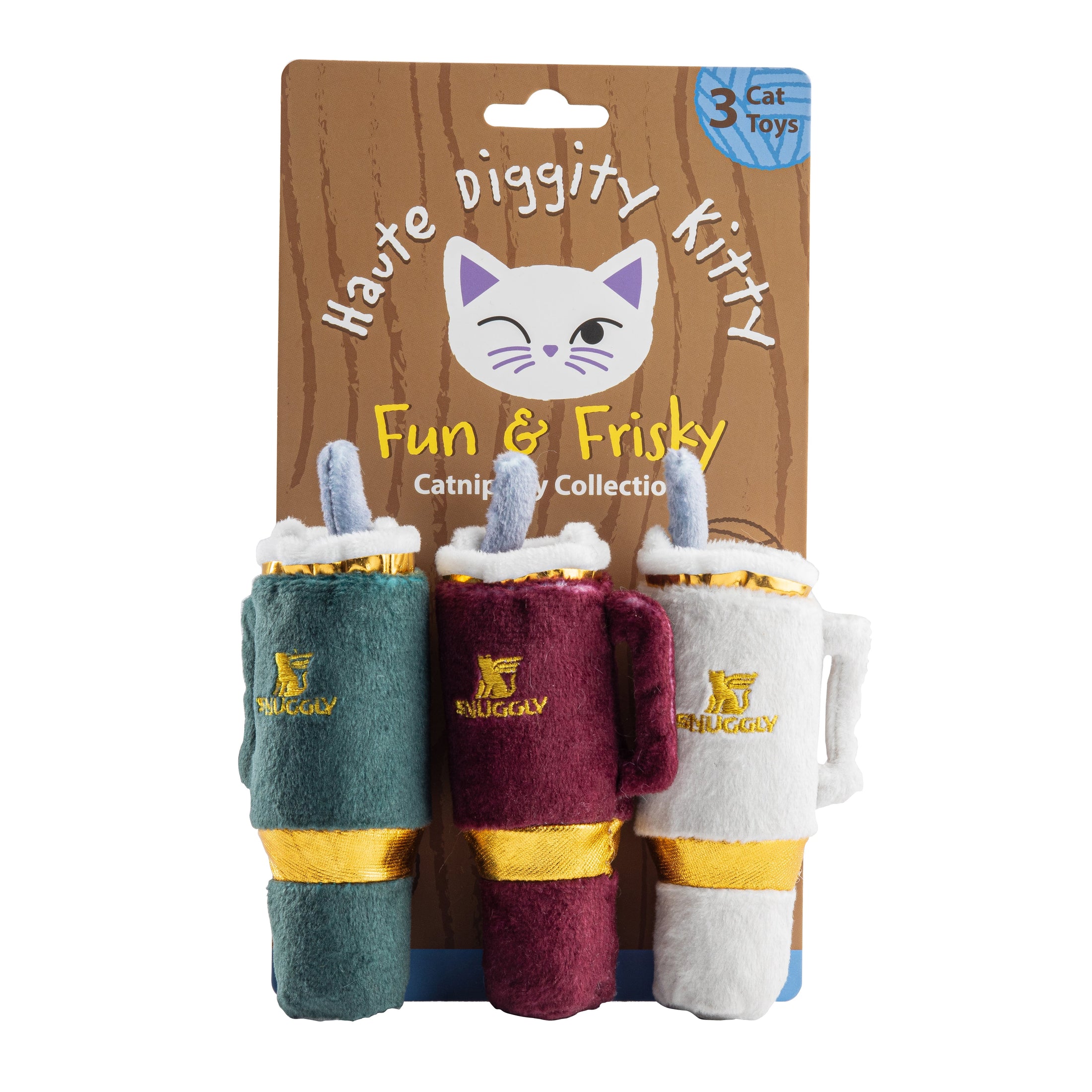 Holiday Snuggly Cup 3-Pack (Red, Ivory, & Green) - Organic Catnip