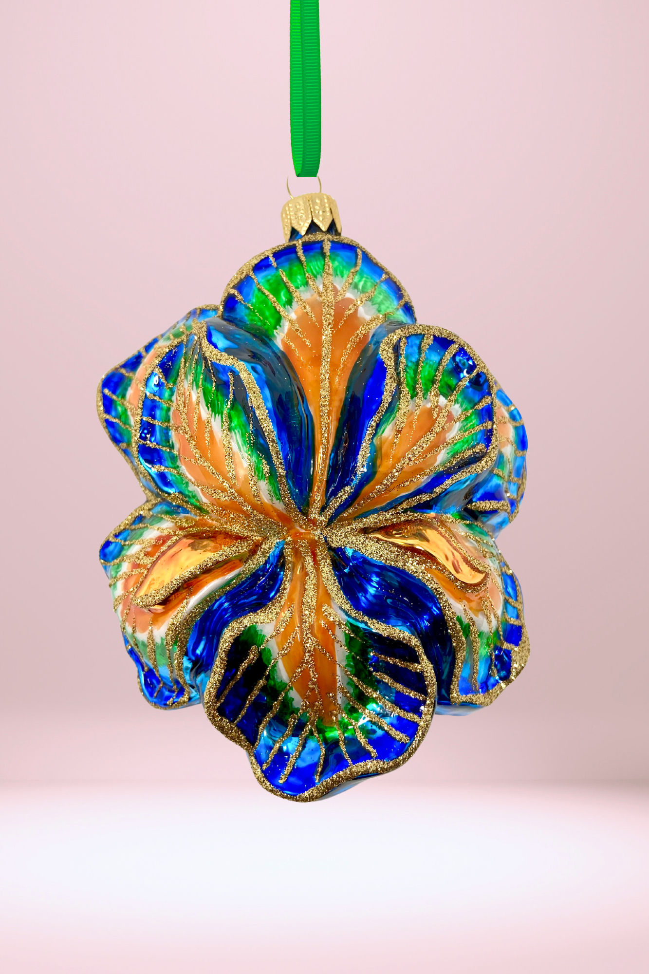 Heaven's Garden Iris Polish Glass Ornament - Southlake Paws