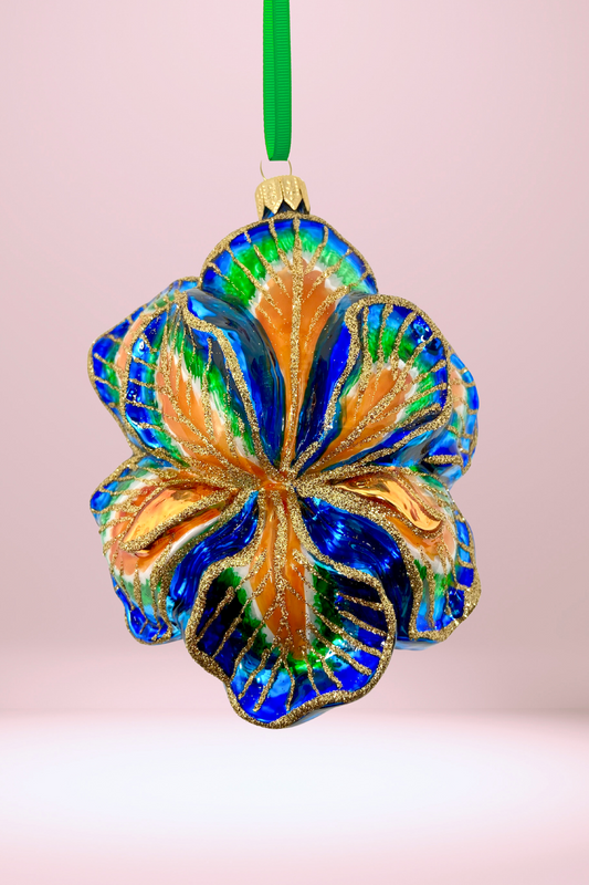 Heaven's Garden Iris Polish Glass Ornament - Southlake Paws