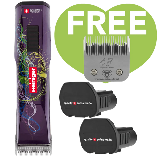 Purple Saphir Cordless Clipper Two Batteries with 4F Blade by Heiniger