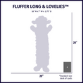 Load image into Gallery viewer, Louise Lamb Fluffer Long & Lovelie™ Durable Plush Dog Toy size chart
