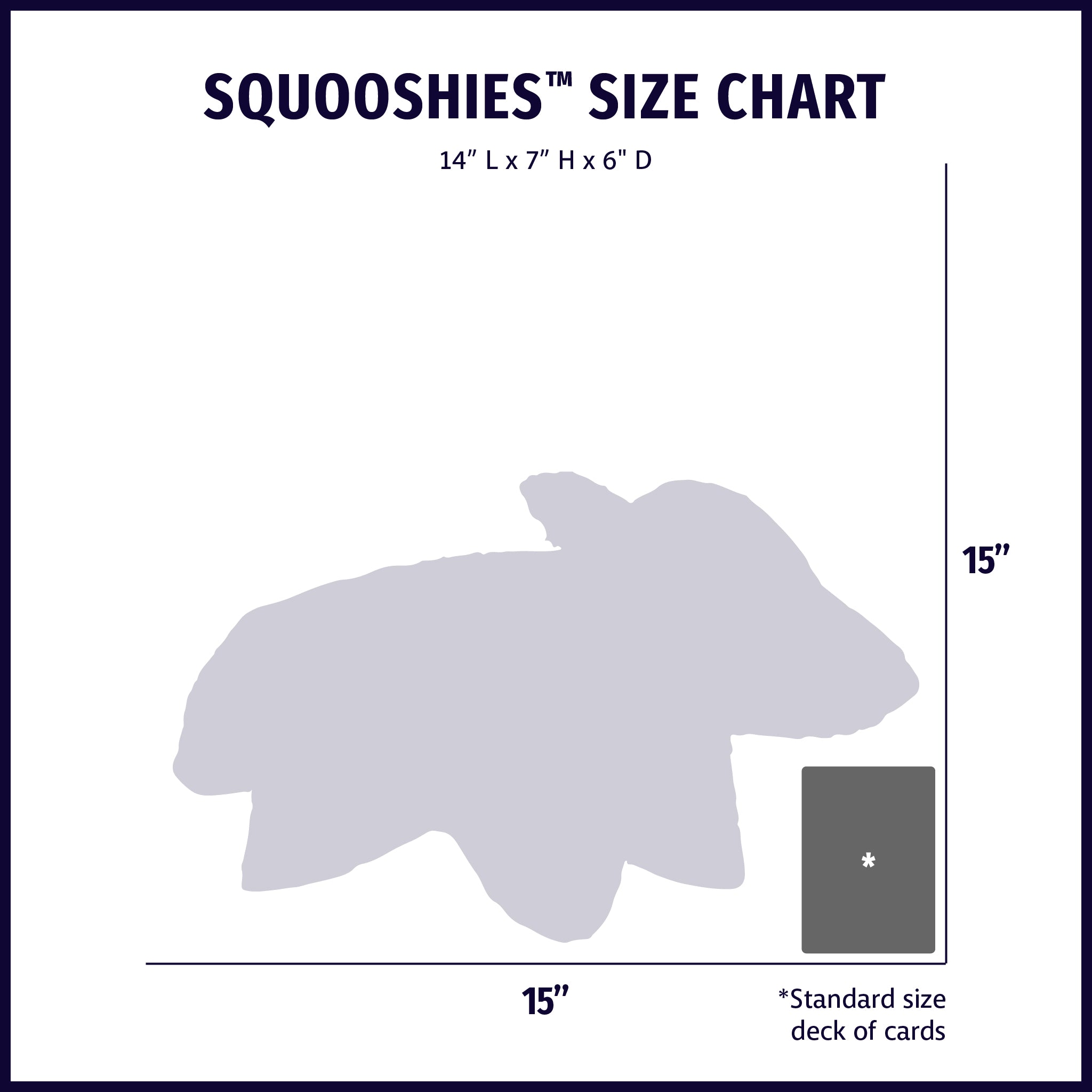 Squooshie™ Bunny Plush Dog Toy size chart