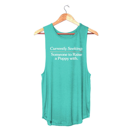 Currently Seeking Someone to Raise a Puppy With ~ Women's Sleeveless Tank