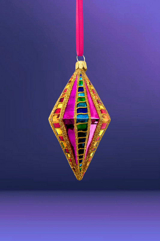 High Better Diamond Glass Ornament - Southlake Paws