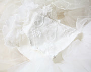 Luxury Classic White Pet Wedding Dress Elegant Floral Tulle Dog Dress 