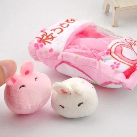 Bunny Plushies Pudding Bag Key Chain 