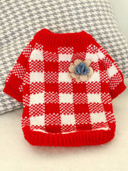 Floral Plaid Dog Sweater