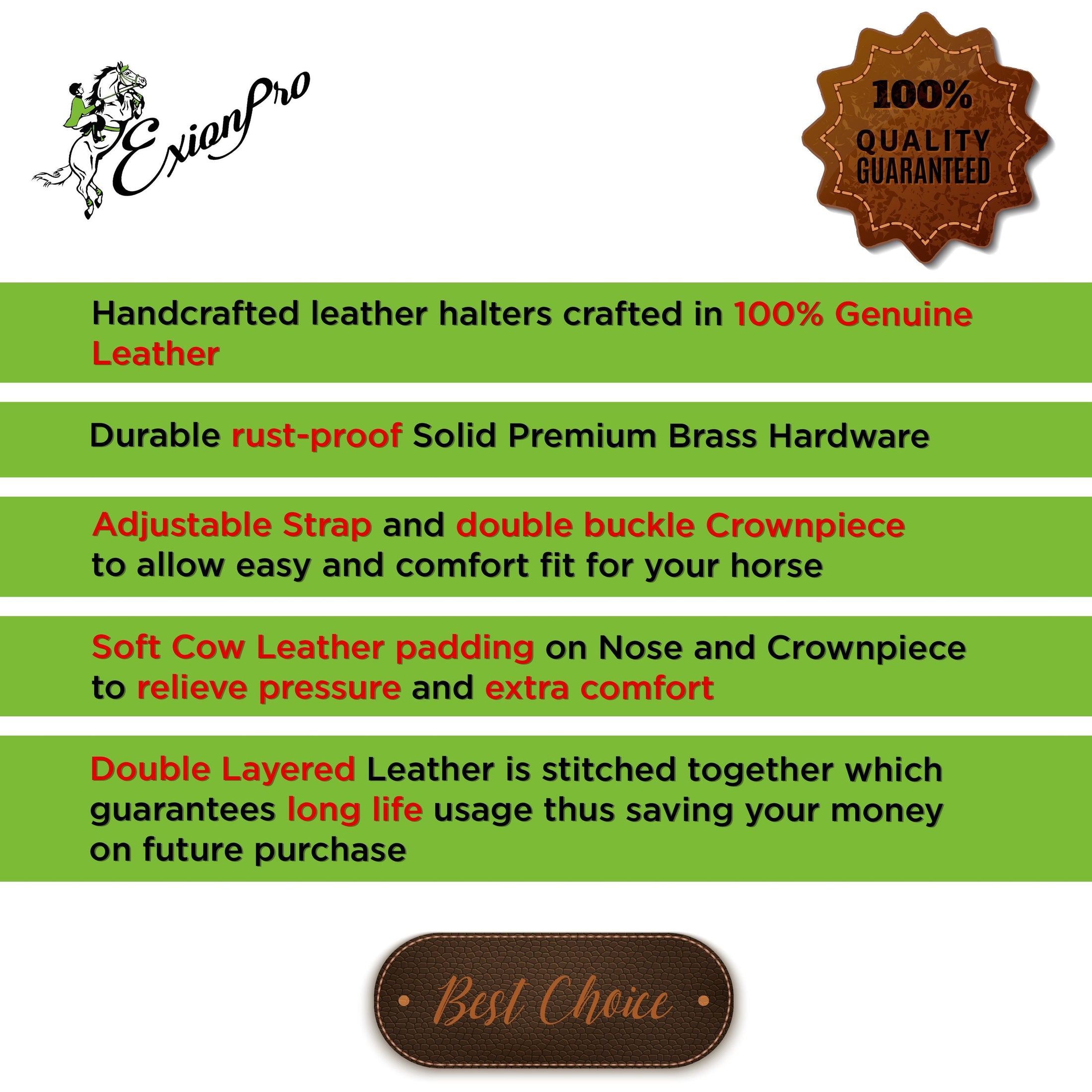 ExionPro Duo-Tone Leather Halter - Havana