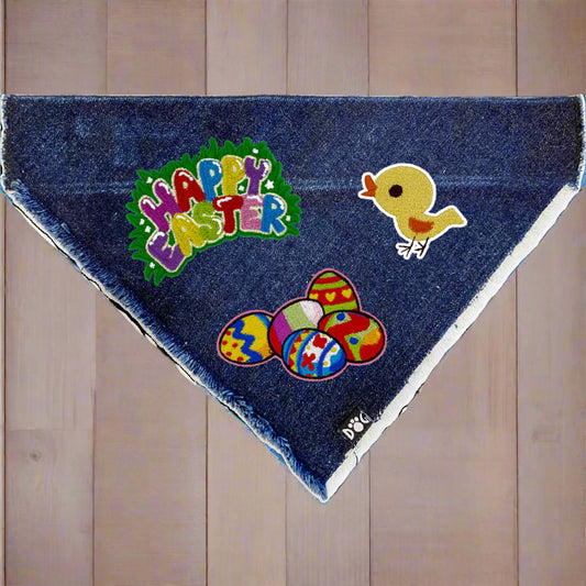 Happy Easter Denim Bandana for dogs