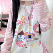 Kawaii Harajuku Strawberry Cat Shirt 