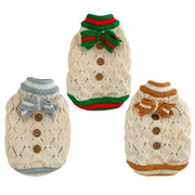 Wooden Button Knit Dog Sweater