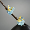 Load image into Gallery viewer, Aquamarine Butterfly Earrings
