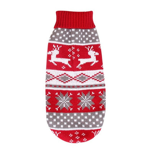 Christmas Deer Print Big Dog Sweater - Southlake Paws