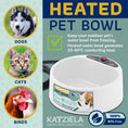 Load image into Gallery viewer, Katziela 2 Liter Heated Pet Water Bowl With Anti-Bite Cord To Keep Your Pet's Bowl Warm On Cool Day's
