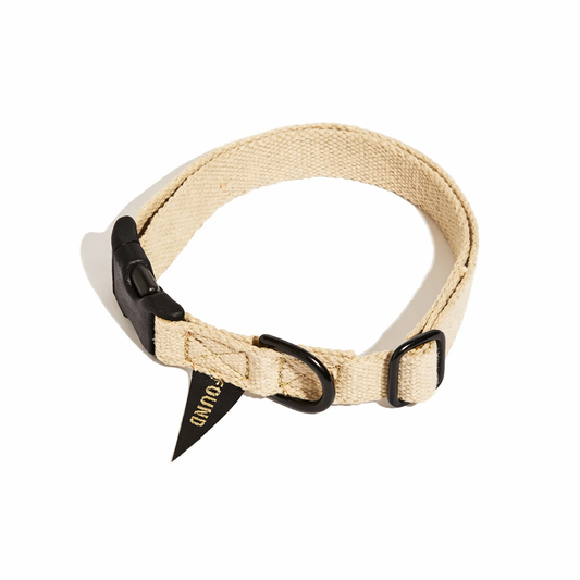 Found Classic Cotton Dog Collar | Hemp – Matte Black Hardware