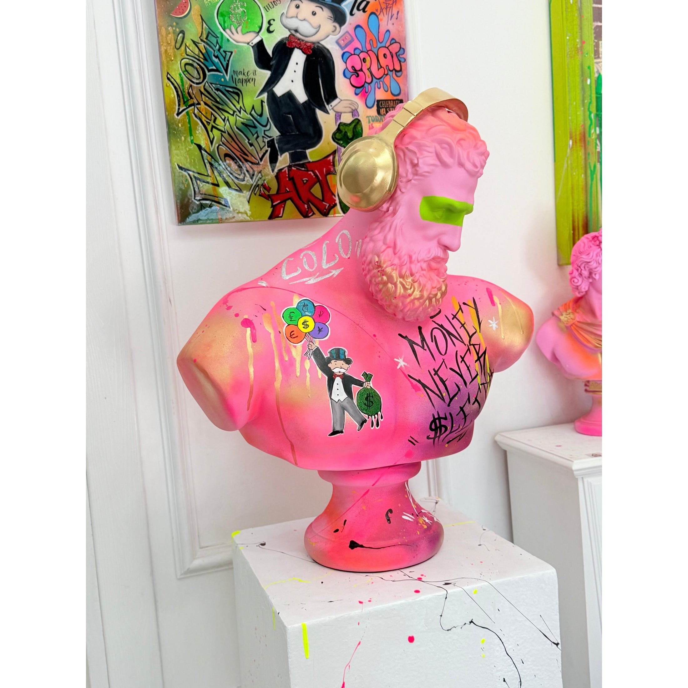 DJ Hercules Sculpture - XL Alec Monopoly Edition - alec monopoly xl dj hercules sculpture, luxury sculpture, product image 4