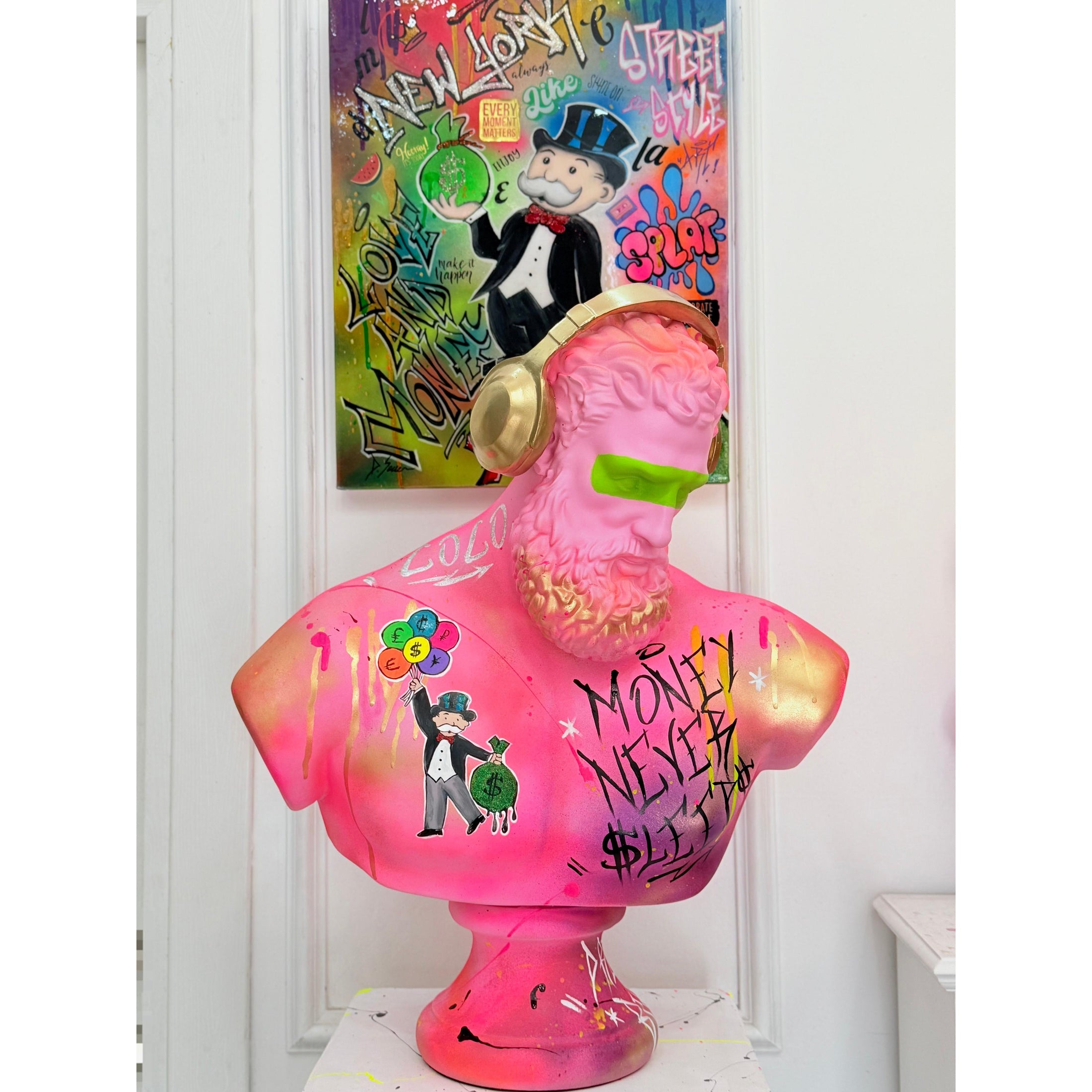 DJ Hercules Sculpture - XL Alec Monopoly Edition - alec monopoly xl dj hercules sculpture, luxury sculpture, product image 6