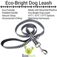 Load image into Gallery viewer, EcoBark Houndstooth Dog Leash featuring a padded handle, secure clasp, and eco-friendly materials. Available in 4ft, 5ft, and
