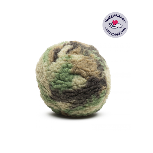 Plush Dog Toy Premium HuggleCause™, Warrior Canine Connection, Camouflage HuggleFleece® Plush Ball Dog Toy