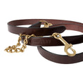 Load image into Gallery viewer, Huntley Equestrian Leather Lead with Brass Chain
