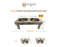 Load image into Gallery viewer, Huntley Pet Berjen Table Elevated Double Bowl Pet Feeder, White Wash
