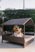 Load image into Gallery viewer, Huntley Pet Rattan Wicker Indoor Outdoor Cabana Raised Pet Bed
