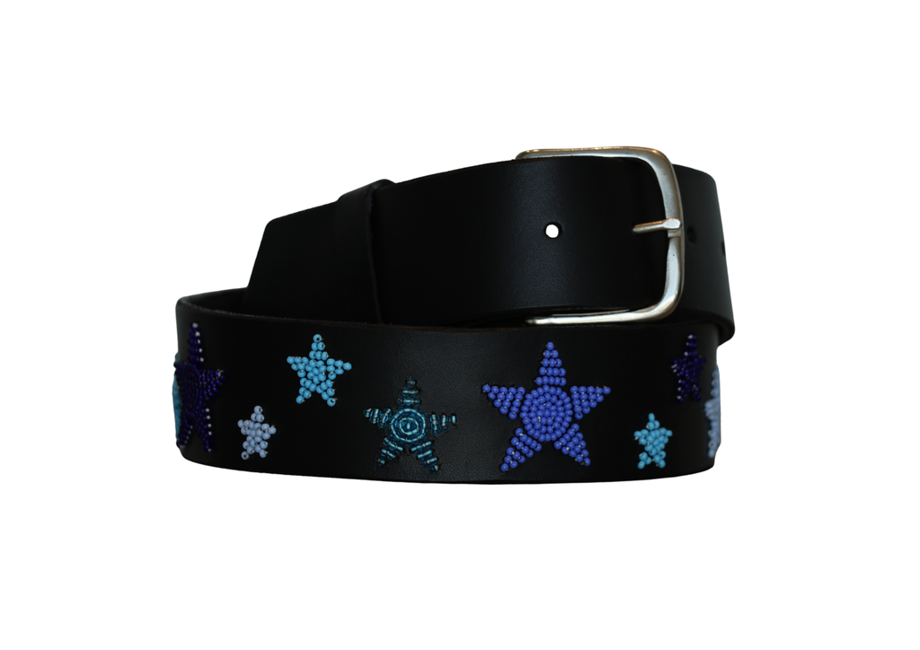 TKC Indigo Stars Belt - Wide Width - Silver Buckle