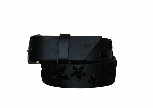 TKC Black Stars Belt - Wide Width - Silver Buckle