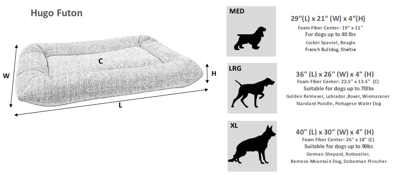 Bowsers Hugo Futon Dog Bed in mocha