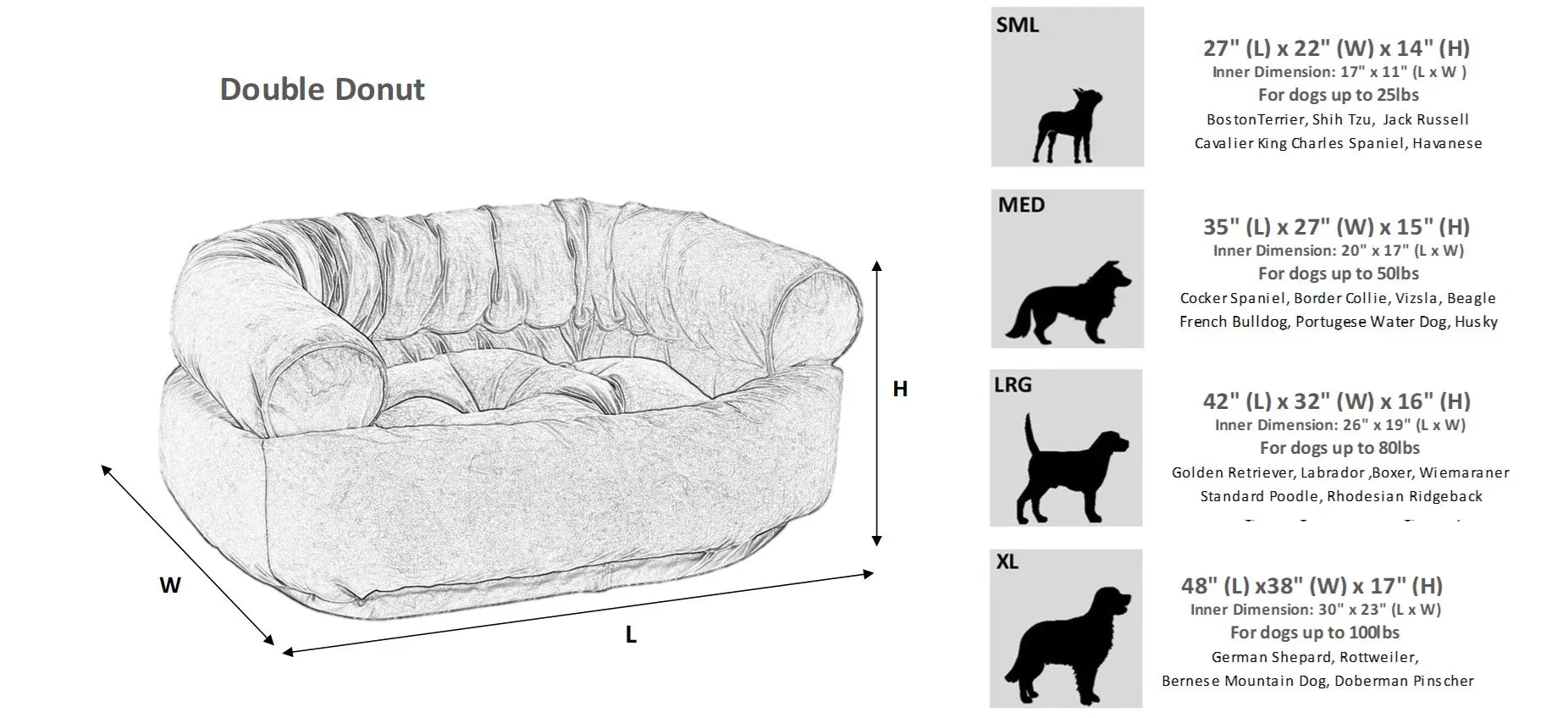 Bowsers Double Donut Calming Dog Bed in river