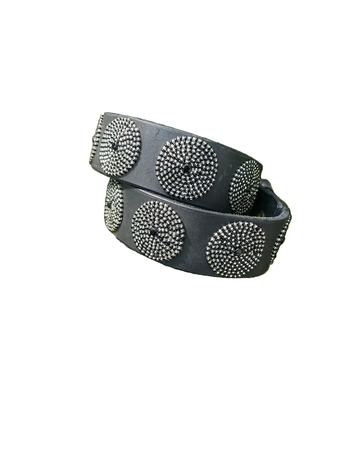 TKC Black/Silver Disc Belt 1 1/2 Wide Silver Buckle