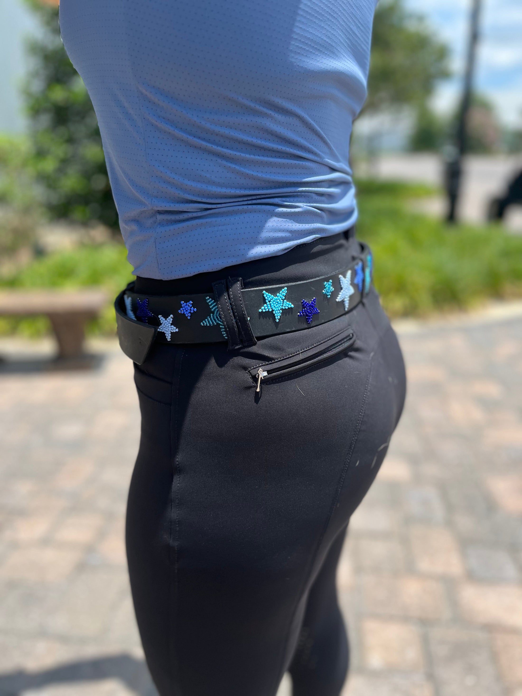 TKC Indigo Stars Belt - Wide Width - Silver Buckle