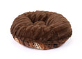 Load image into Gallery viewer, Exotic Fur Brown/Gold & Chocolate Mink Bagel Bed
