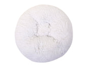 White Shag Bagel Bed