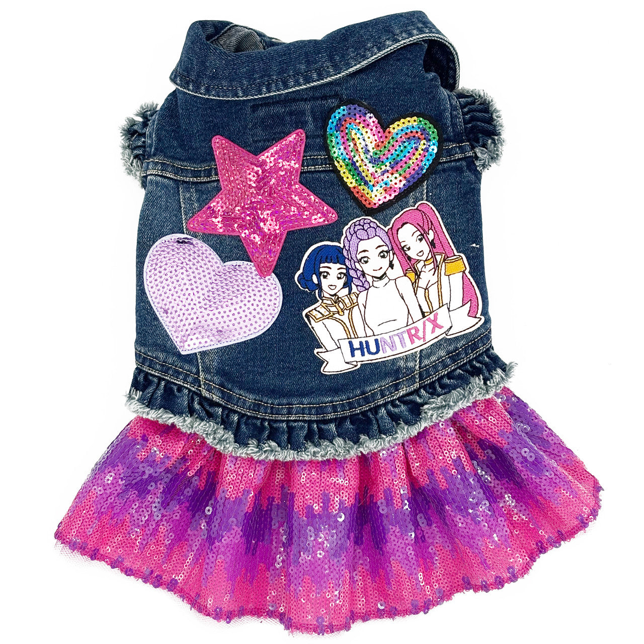 K-Pop Demon Hunter inspired Denim Dog Dress for dogs
