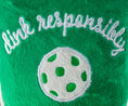 Load image into Gallery viewer, Green Stripe Pickleball Paddle | Squeaky Plush Dog Toy with Crinkle & Mesh Lining
